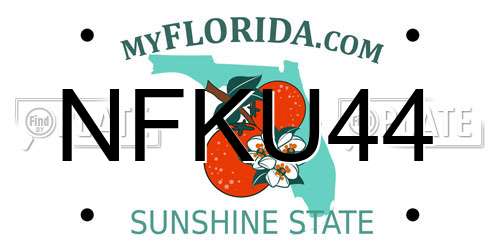 NFKU44 Florida License Plate
