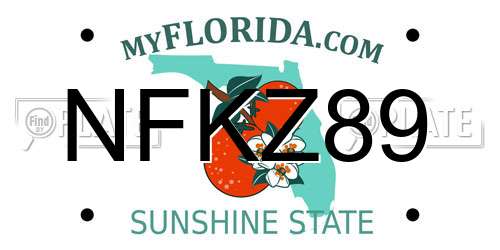 NFKZ89 Florida License Plate