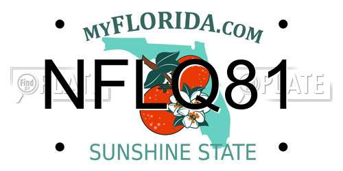 NFLQ81 Florida License Plate