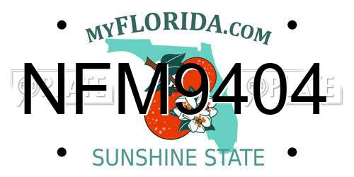 NFM9404 Florida License Plate