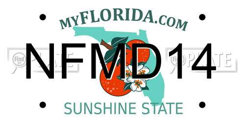 NFMD14 Florida License Plate