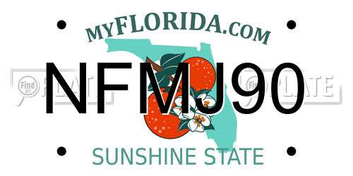 NFMJ90 Florida License Plate