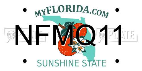 NFMQ11 Florida License Plate