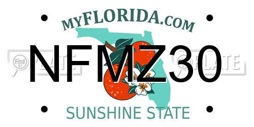 NFMZ30 Florida License Plate