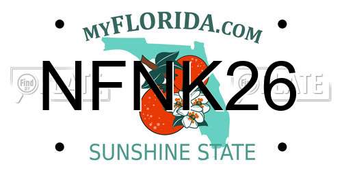 NFNK26 Florida License Plate
