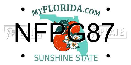NFPG87 Florida License Plate