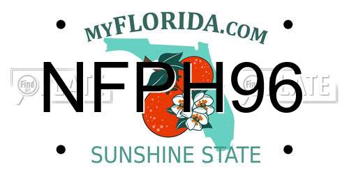 NFPH96 Florida License Plate