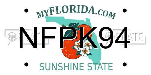 NFPK94 Florida License Plate