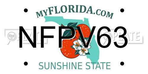 NFPV63 Florida License Plate
