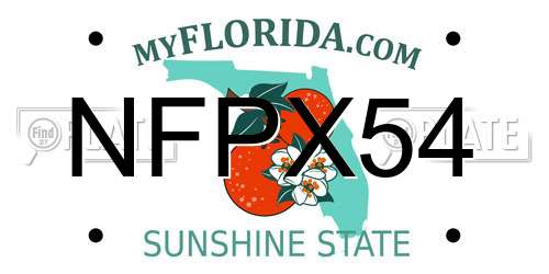 NFPX54 Florida License Plate