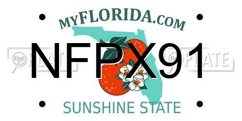NFPX91 Florida License Plate