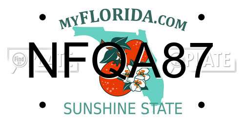 NFQA87 Florida License Plate