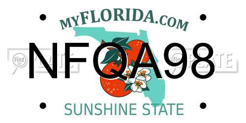 NFQA98 Florida License Plate