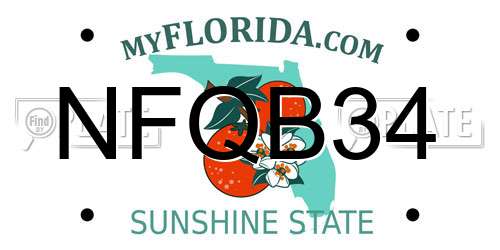 NFQB34 Florida License Plate