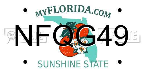 NFQG49 Florida License Plate