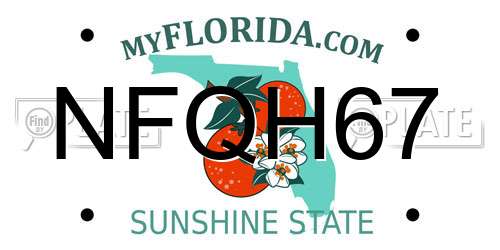 NFQH67 Florida License Plate