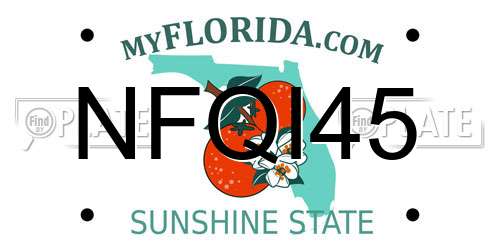 NFQI45 Florida License Plate
