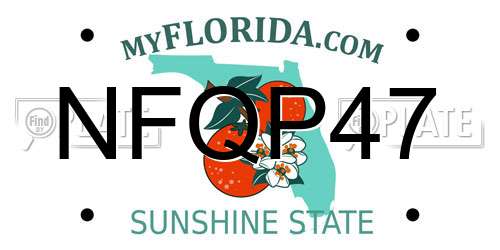 NFQP47 Florida License Plate