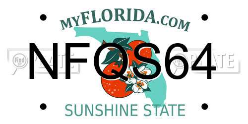 NFQS64 Florida License Plate