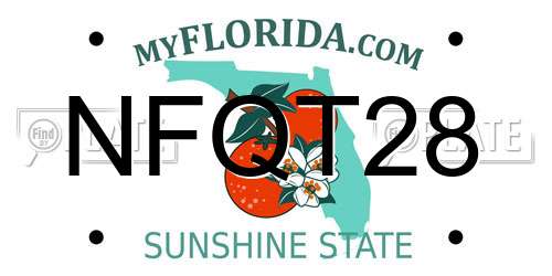 NFQT28 Florida License Plate