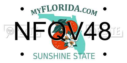 NFQV48 Florida License Plate