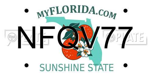 NFQV77 Florida License Plate