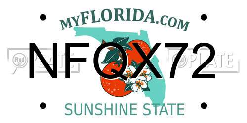 NFQX72 Florida License Plate