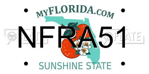 NFRA51 Florida License Plate