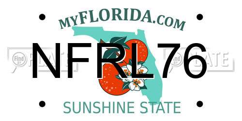 NFRL76 Florida License Plate