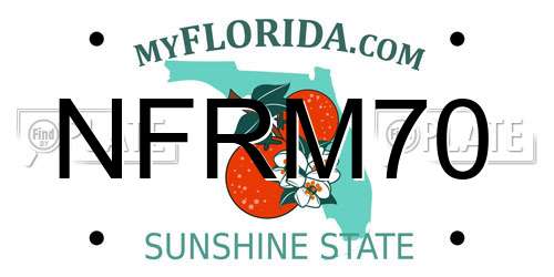 NFRM70 Florida License Plate