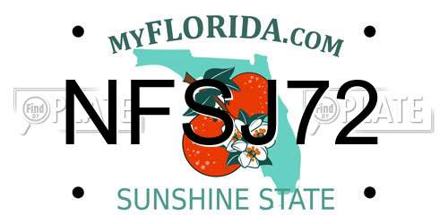 NFSJ72 Florida License Plate