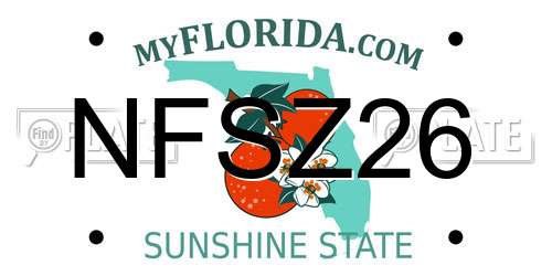 NFSZ26 Florida License Plate