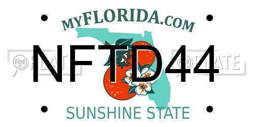 NFTD44 Florida License Plate
