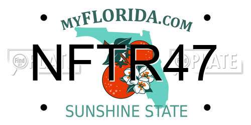 NFTR47 Florida License Plate