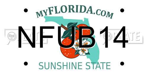 NFUB14 Florida License Plate