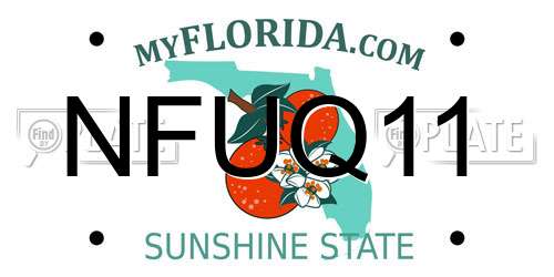 NFUQ11 Florida License Plate