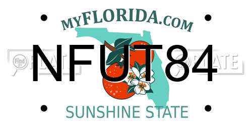 NFUT84 Florida License Plate