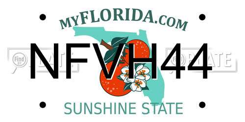 NFVH44 Florida License Plate