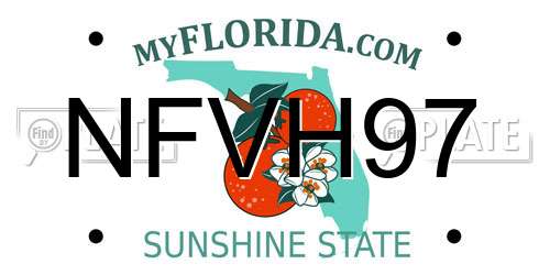 NFVH97 Florida License Plate