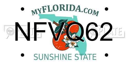 NFVQ62 Florida License Plate