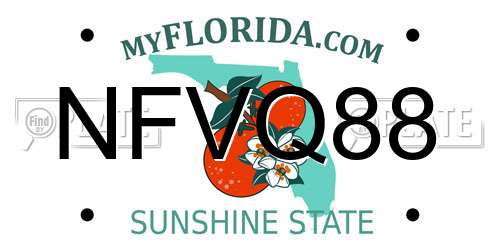 NFVQ88 Florida License Plate
