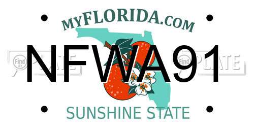 NFWA91 Florida License Plate