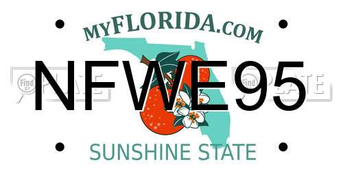 NFWE95 Florida License Plate