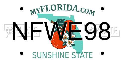 NFWE98 Florida License Plate