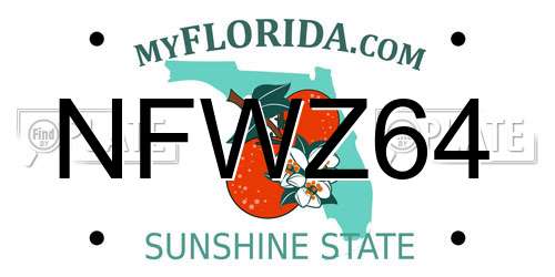 NFWZ64 Florida License Plate
