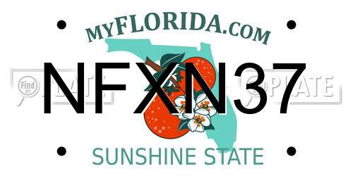 NFXN37 Florida License Plate