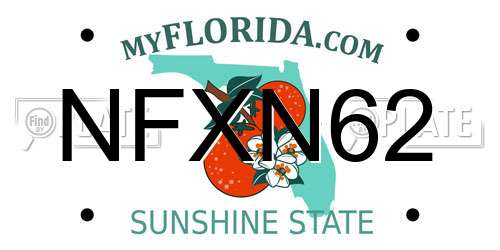 NFXN62 Florida License Plate