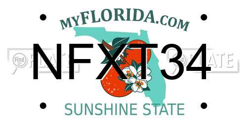 NFXT34 Florida License Plate