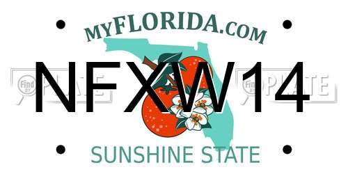 NFXW14 Florida License Plate