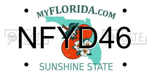 NFYD46 Florida License Plate